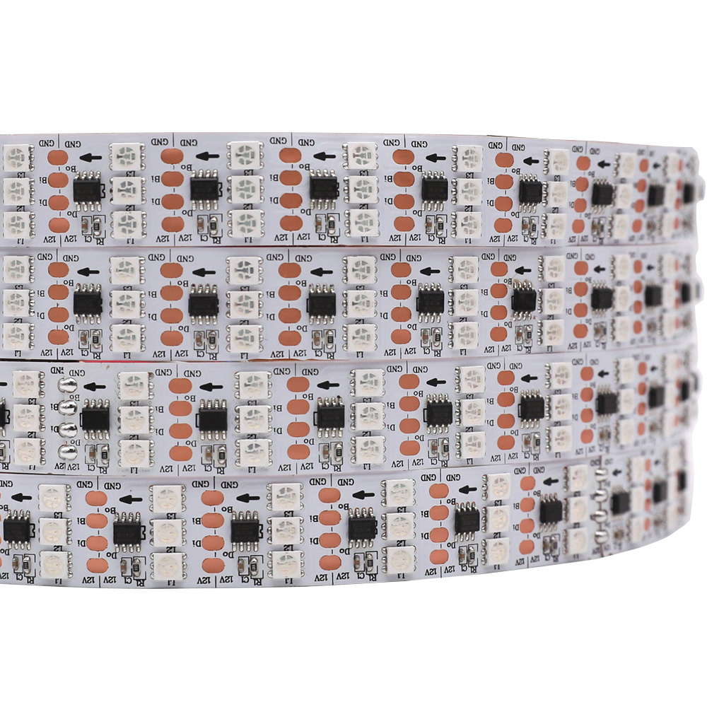 DC12V Triple Row WS2818 Breakpoint Resume High Density 16.4Ft 720LEDs Digital Addressable RGB LED Strip Light